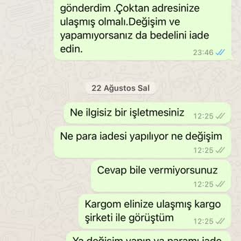 Küçüğüm Butik Beden Değişimi Ve Para İadesi Şikayet Var