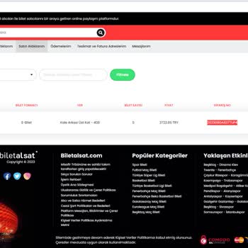 Biletalsat.com Teslim Edilmeyen Maç Biletleri