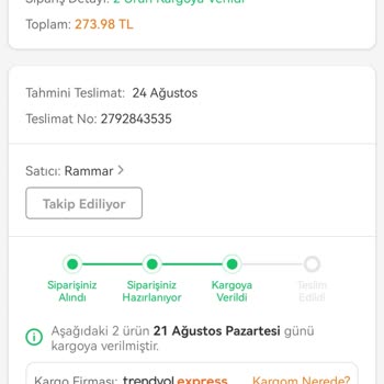 Trendyol Kargonun Hala Elime Ulaşmaması