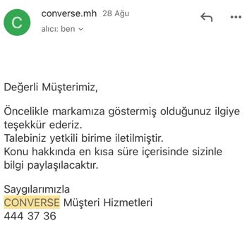 Perakende Converse Para İadesi Yapmıyor