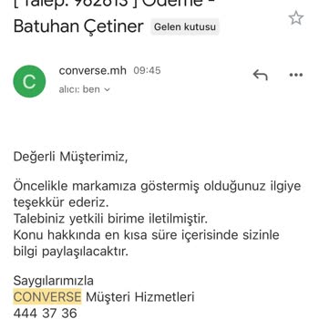 Perakende Converse Para İadesi Yapmıyor