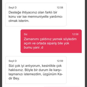 Yemeksepeti Müşteri Hizmetleri Kuponumu Tanımlamadı
