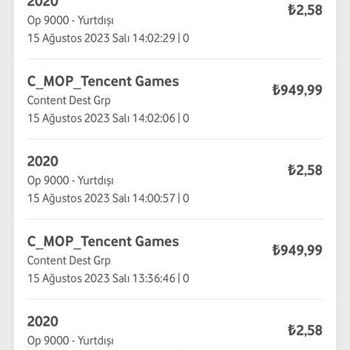 Vodafone (Content Dest Grp) İznim Dışında Ücretlendirme Yapılması