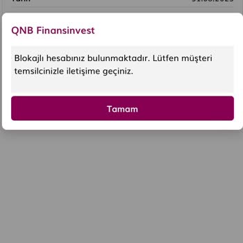 QNB Finansınvest Bloke Sorunu