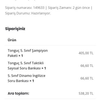 Okul Modu Kitaplar Tarafıma Gönderilmedi