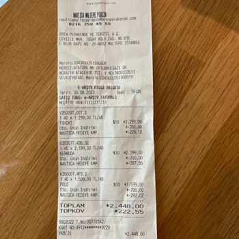 Nautica Şubeleri İade Almıyor