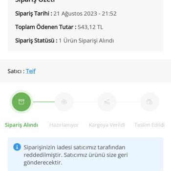 ÇiçekSepeti İade Reddi İadenin Kabul Edilmemesi