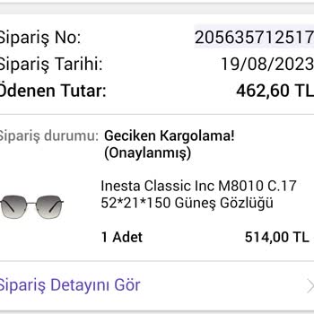 N11 Atasun Optik Gözlüğümü 11 Gündür Göndermiyor.