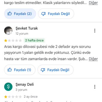 Aras Kargo Dilovası Şubesi Çalışmıyor