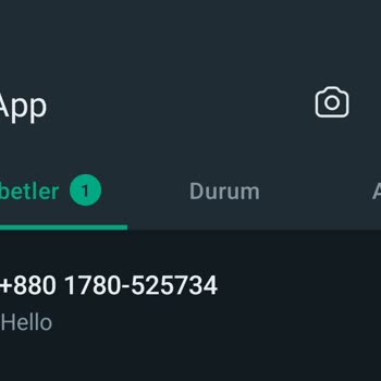 WhatsApp Bilinmeyen Numara Mesajı