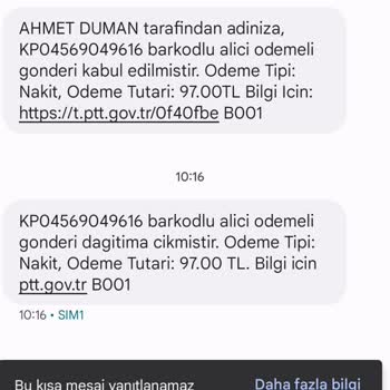 PTT Kargo Köy Dağıtımına Çıktığı Halde Kargom Bana Ulaşmadı