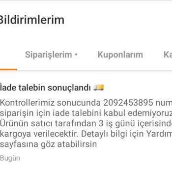 Trendyol - Altınbaş Yonca Kolyenin İade/onarım/değişim Red Verilmesi