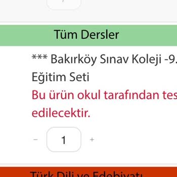 Özel Okul Kitap Ücreti Bakırköy Sınav Koleji