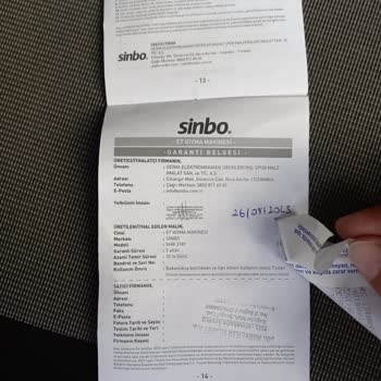 Sinbo 3189 Et Kıyma Makinesi