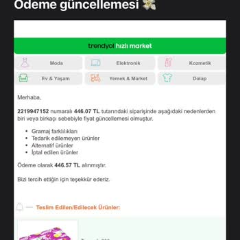 Trendyol Hızlı Marketin Haksız Kazanç Elde Etmesi