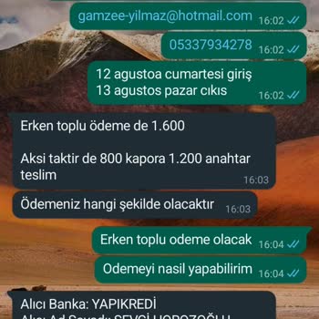 Rakip Turizm Geri Alınamayan Tutar