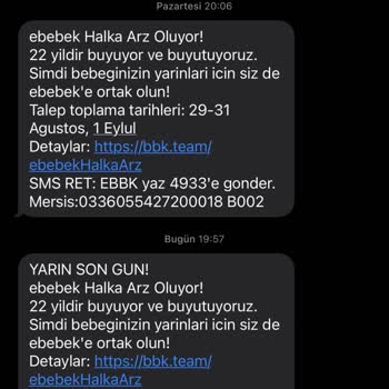 Ebebek Markasının Sürekli Mesaj Atması
