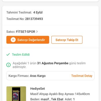 Aras Kargo Kargomu Aramadan Kapıya Bırakıp Gitmişler