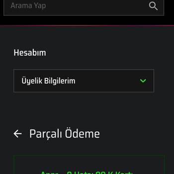 Monster Notebook Ödeme Yöntemi Bozukluğu