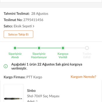 Trendyol Gelmeyen Geç Kargo