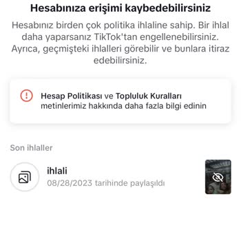 TikTok Videom Ve Hesabım İhlal Yedi
