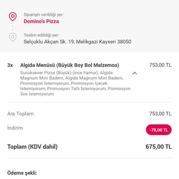 Yemeksepeti Sipariş İptal Edilmesi Domino's Pizza 30 Dakika Prensibi