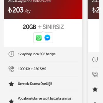 Vodafone +5 GB İnternet Verilmedi