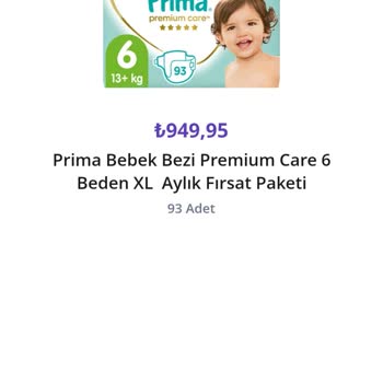 Getir Prima Premium Care Bebek Bezi Siparişi İle İlgili Sorun