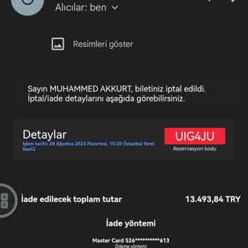 THY Bilet İade Ücretim Yansımadı