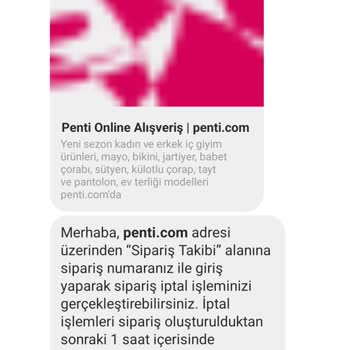 Penti Sipariş İptalini Sağlamadılar