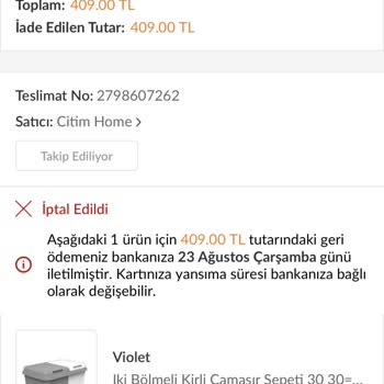 Trendyol Para İademi Yapmıyor