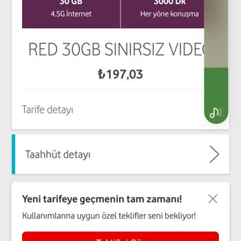 Vodafone Yüksek Tarife Ücret Tutarı