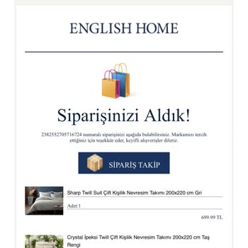 English Home Onaylanan Siparişin Sebepsiz İptali