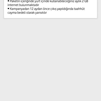 Vodafone Ek Paket İptali