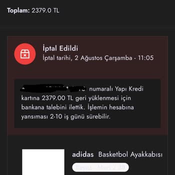 Boyner Siparişimin Haberim Olmadan Ve İznim Dışında İptal Edilmesi