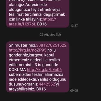 Aras Kargo Kargomu Bana Teslim Etmeden İade Etti