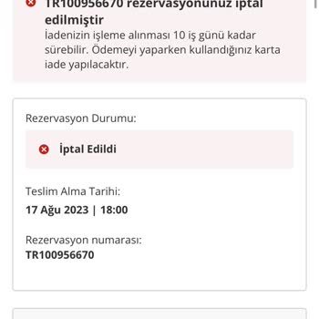Pegasus Cartrawler Araç Kiralama İadesi Gereken Ücretin Yatırılmaması