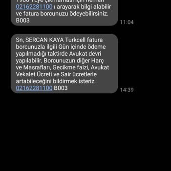 Vodafone'dan Gelen Yanlış Borç Mesajları Nedeniyle Rahatsızım