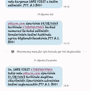PTT Kargo Siparişimin Teslim Edilmemesi