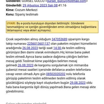 ÇiçekSepeti Ürünüm Teslim Edilmedi