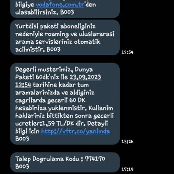 Vodafone Sistem Sorunu Yurt Dışı Paketi Tanımama Sorunu