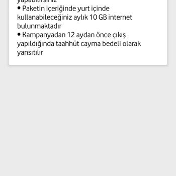 Vodafone Ek Paket İptali Sorun