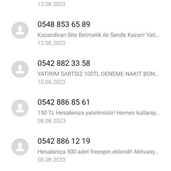 Vodafone'a Kayıtlı Numaralardan Spam Bahis Reklam Mesajları