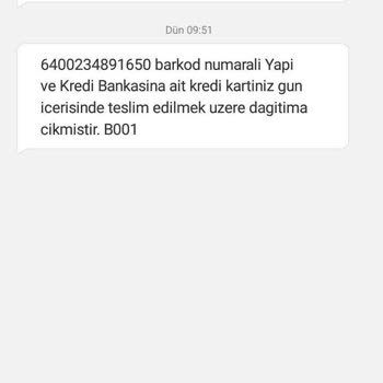 PTT Kargo PTT Kredi Kartımı Bir Türlü Teslim Etmedi