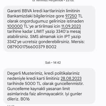 Garanti BBVA Kredi Kartı Limiti Düşürülmesi Ve İhtiyaç Kredisi