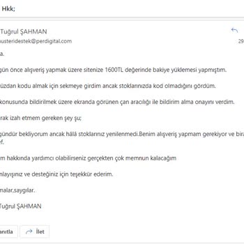 Perdigital Müşteriyi Dikkate Almamak