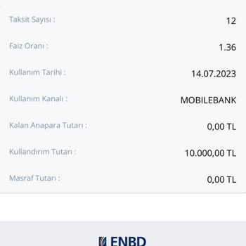 Denizbank KMH Hesabımdan Taksitli Para Çektim Nakit Gibi İşlem Uygulanıyor
