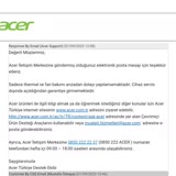 Acer Teknik Servisi Çok Para İstemesi