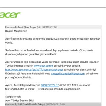 Acer Teknik Servisi Çok Para İstemesi