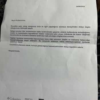 Columbia Ayakkabının Sorunun Müşteriye Mal Etmek